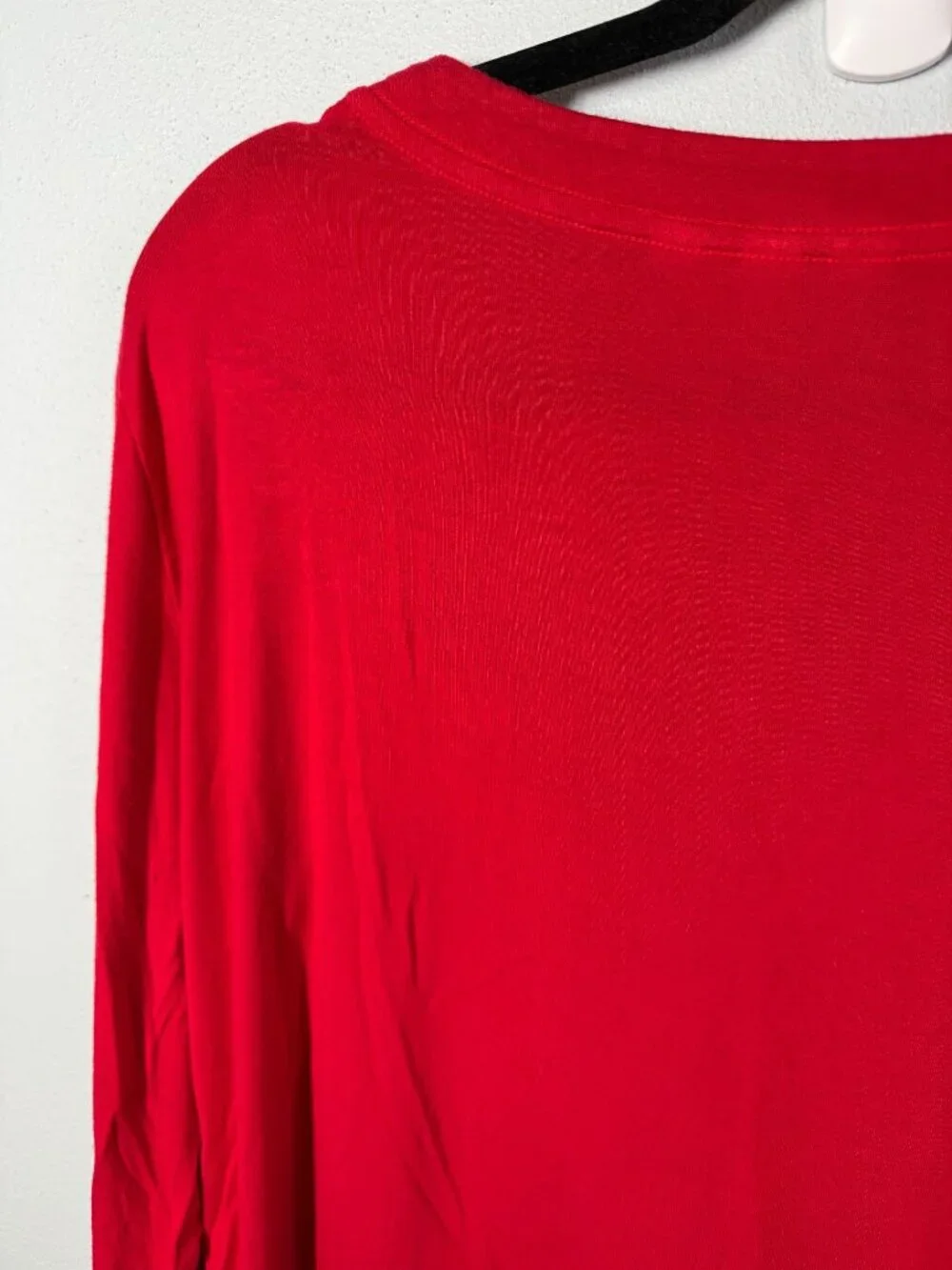 Soma Cool Nights Womens S Red Long Sleeve‎ Pajama Top Soft Lounge Scoop Neck